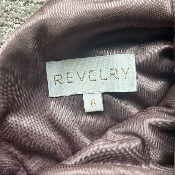 Revelry Vera Velvet Dress long sleeve v neck brown maxi size 6 glam Whimsigoth - Picture 5 of 12